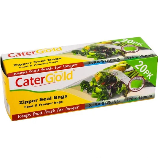 CaterGold Freezer Zipper Seal Bags 170x190mm 20 Pack