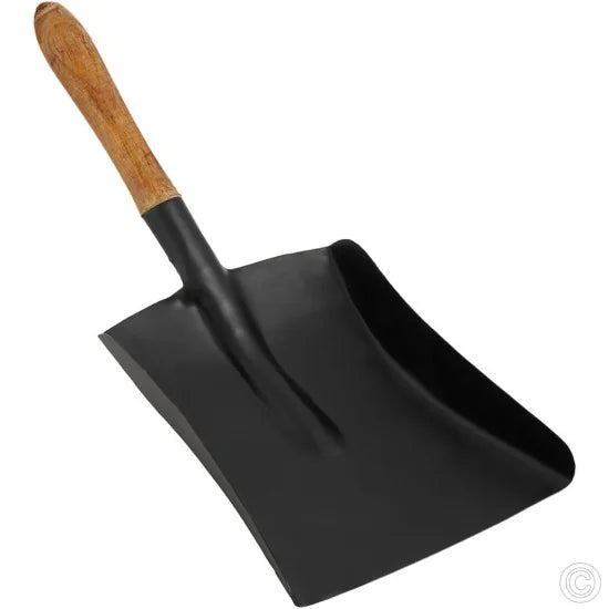 Durable Galvanised Steel Shovel with Wooden Handle 48 x 17 cm