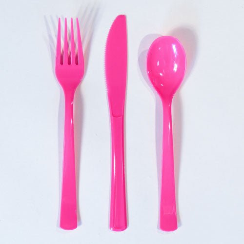Assorted Disposable Plastic Cutlery Set PinkBlue