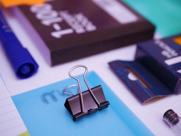 Black Binder Clips 19mm Pack of 15 Office Supplies