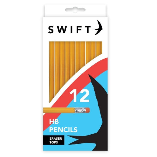12Pack HB Pencils with Eraser Tops Ideal for Students and Home Use