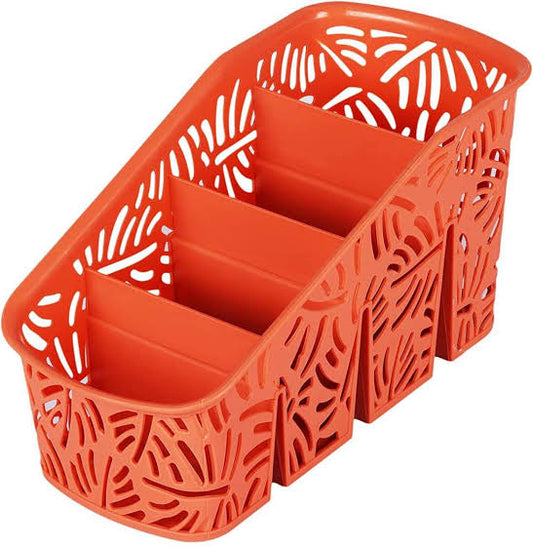 Hollow Leaf Plastic Cutlery Drainer Rack Assorted Colors