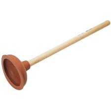 Premium Bathroom Sink Toilet Plunger 40 cm Wooden Handle
