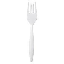100Pack White Plastic Disposable Party BBQ Forks