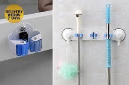 MultiPurpose Broom Rack Holder Easy Installation