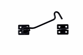6Inch Black Cabin Hook for Secure Door and Gate Latching