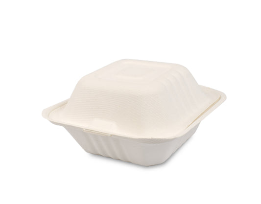EcoFriendly Bagasse Burger Boxes 125 Pieces