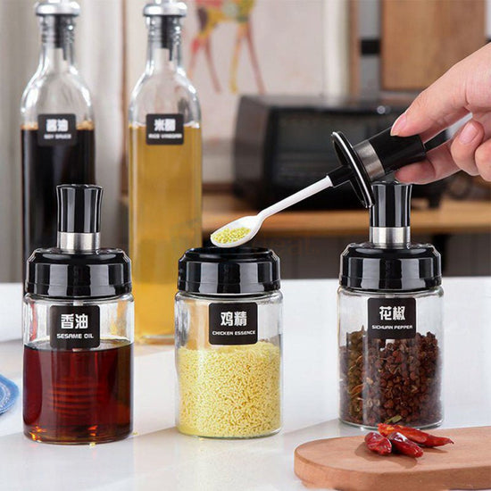 Glass Seasoning Spice Oil Vinegar Bottle Set of 3