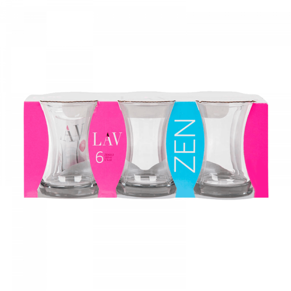 Zen Tea Glass 155cc Set of 6 Modern Glassware Set