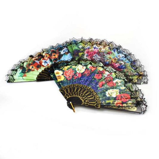 Elegant Mini Chinese Hand Fan with Exquisite Floral and Scenery Print