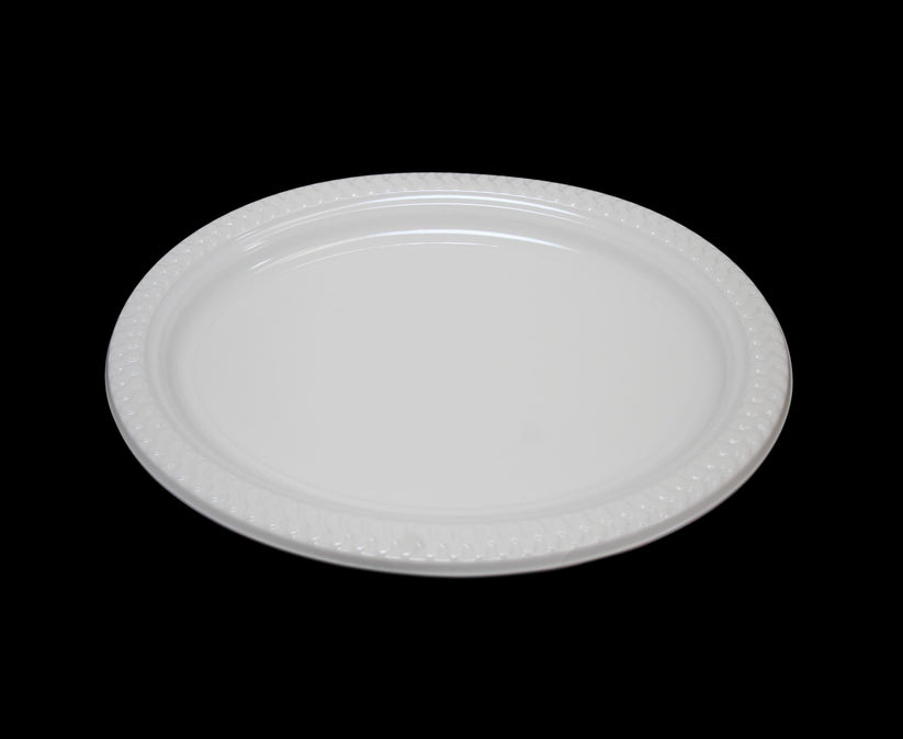 9Inch Disposable White Plastic Plates Pack of 50