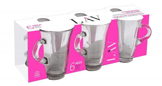 Elegant Nisa Tea Glass Cups Set Set of 6