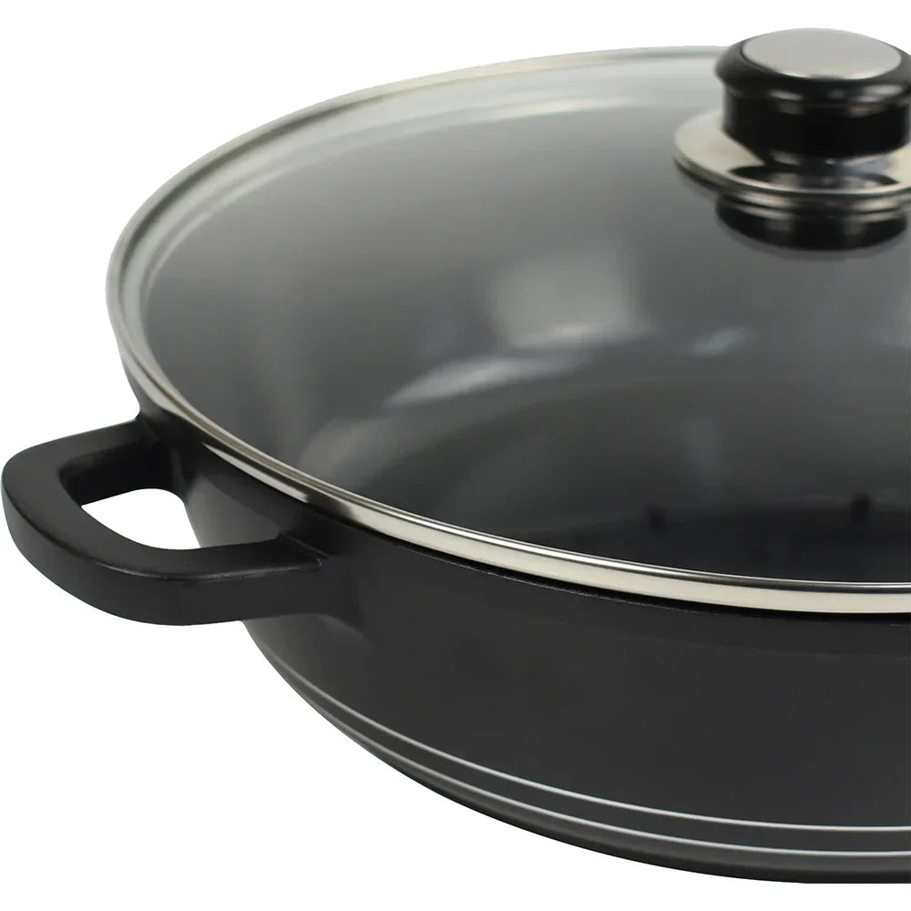 28cm Non Stick Diecast Shallow Casserole Pot Kitchen Cookware