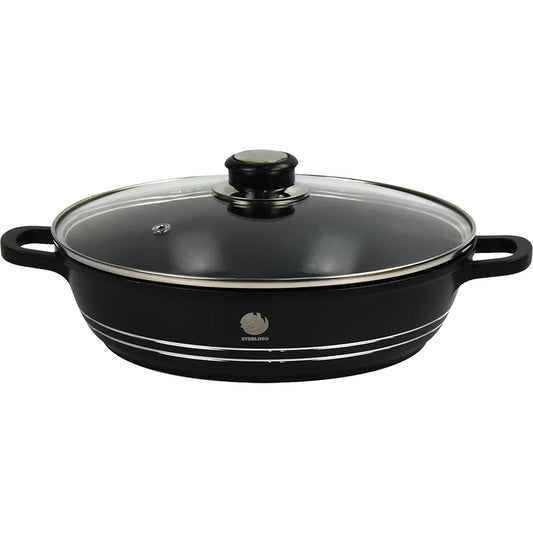 28cm Non Stick Diecast Shallow Casserole Pot Kitchen Cookware
