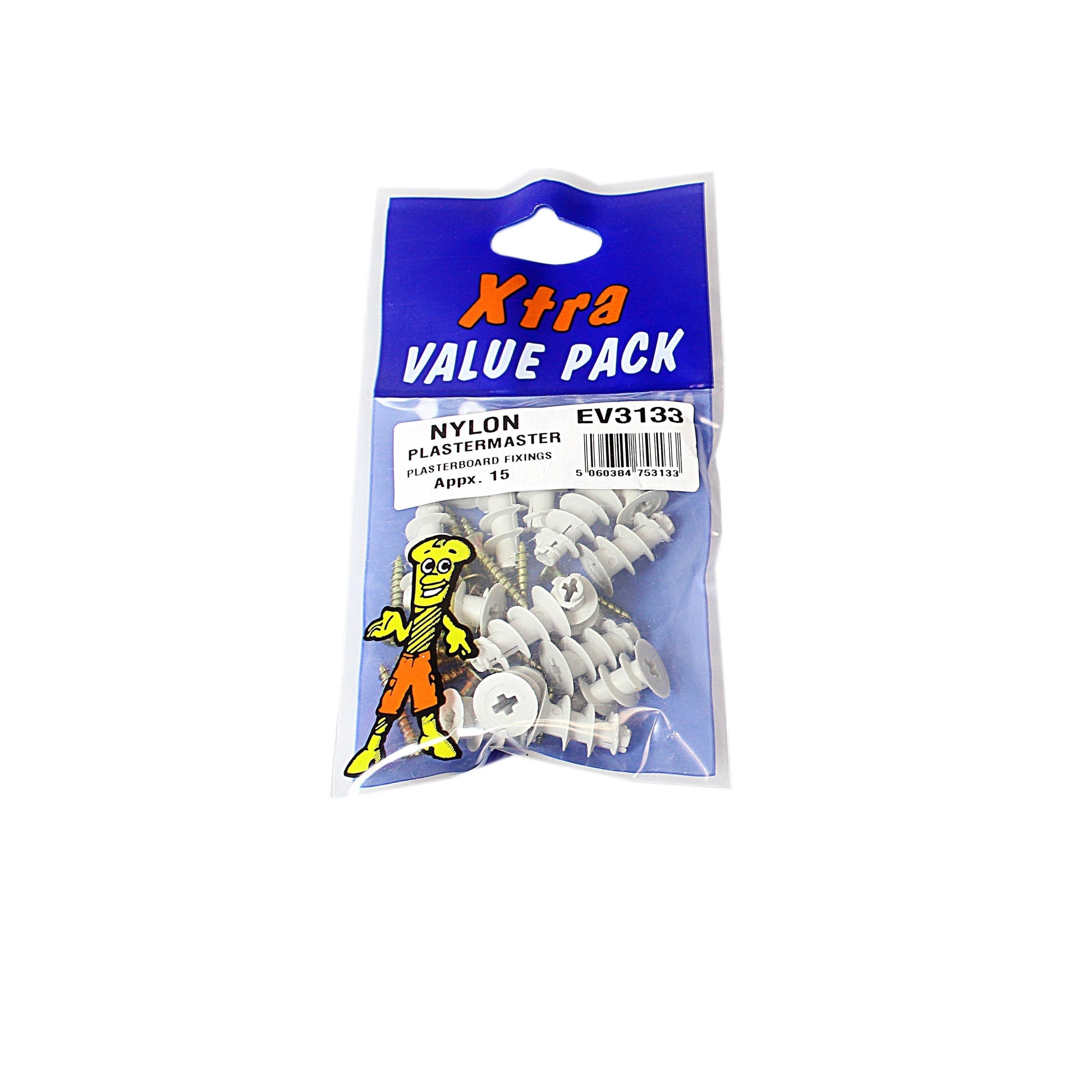 HeavyDuty Nylon Plasterboard Fixings Pack of 15