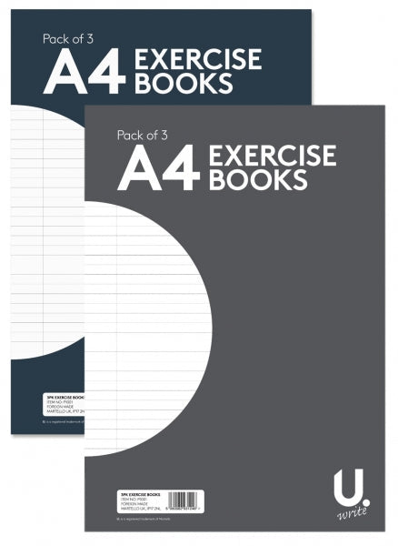 A4 Exercise Book 16 Sheets 30 x 21 cm Pack of 3 Stay Organized and Boost Productivity