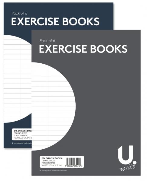 Compact Exercise Books 16 Sheets 20 x 15 cm Pack of 6