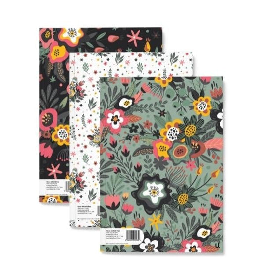 Floral A4 Refill Pad Assorted Designs 160 Pages Softcover