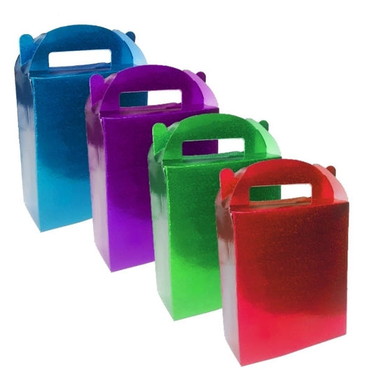 Vibrant Holographic Paper Gift Box Set of 4