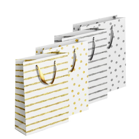Elegant Gold and Silver Patterned Paper Gift Bag Extra Large Assorted Designs