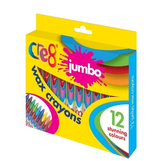 Cre8 Jumbo Wax Crayons Pack of 12 Assorted Colours