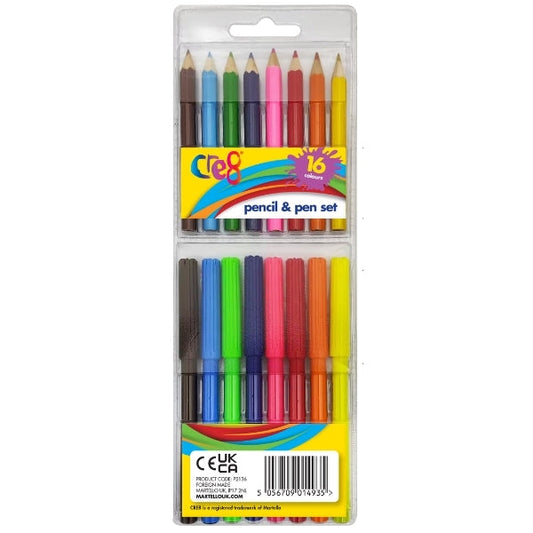 Cre8 Pen and Pencil Set Assorted Colors 16Piece Set