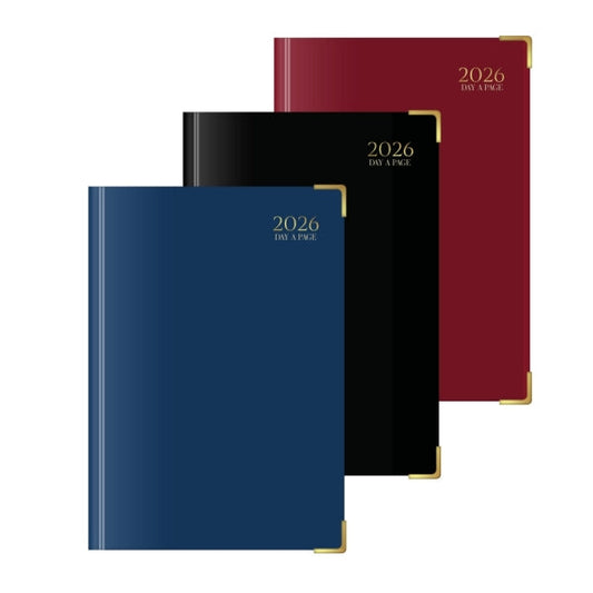 2026 A4 Page a Day Classic Luxury Diary with Half Page Weekends