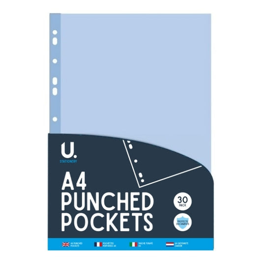 A4 Punched Pockets Pack of 30 Organize Your Documents Efficiently