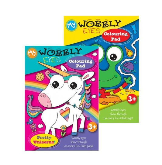 Interactive Colouring Book with Wobbly Eyes Unicorn Aliens
