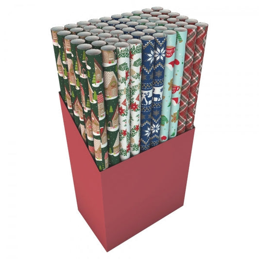 Festive Christmas Wrapping Paper Assorted Designs 25m x 70cm