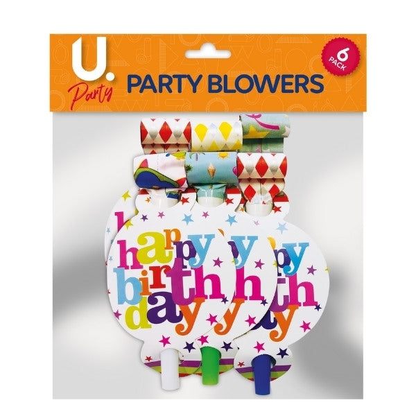 Celebrate with Joy Happy Birthday Whistle Blowers Pack of 6