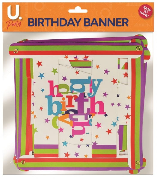 Colorful Happy Birthday Bunting Banner Decoration