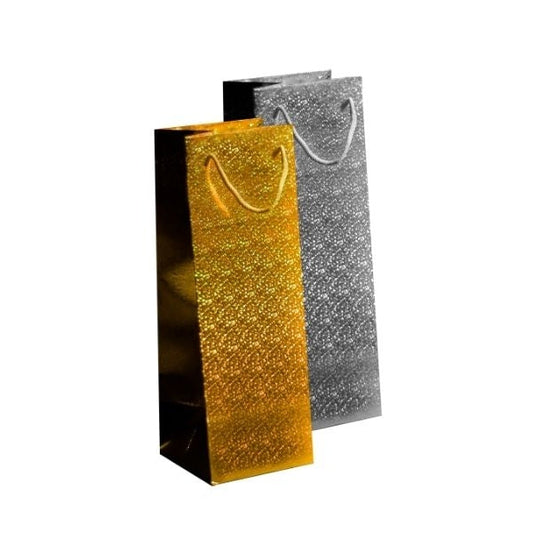 Holographic Paper Wine Bottle Gift Bag Assorted Colours