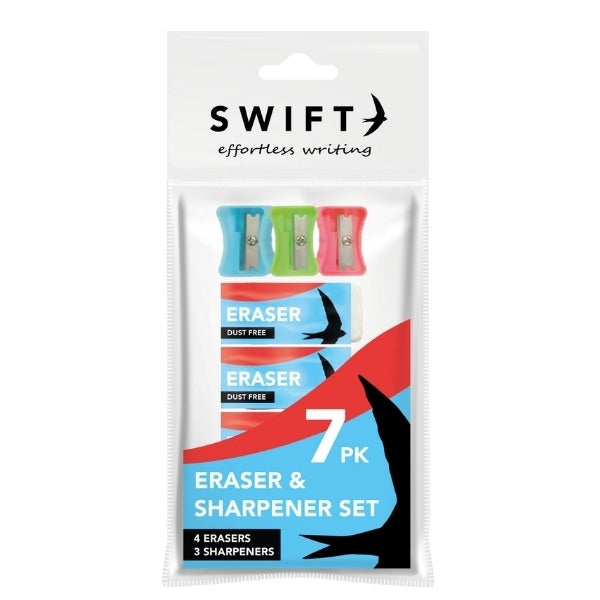 Premium Eraser and Sharpener Set 7 Pieces