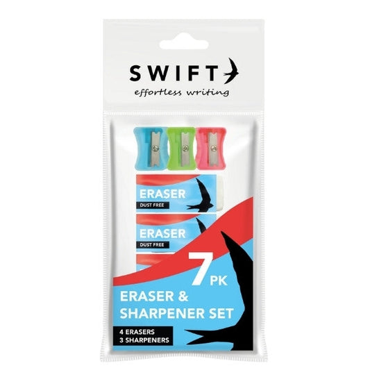Premium Eraser and Sharpener Set 7 Pieces