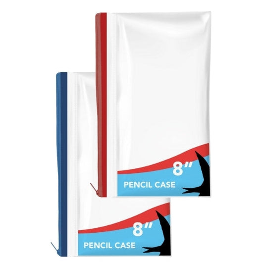 Transparent Clear Exam Pencil Case 8 Assorted Colors