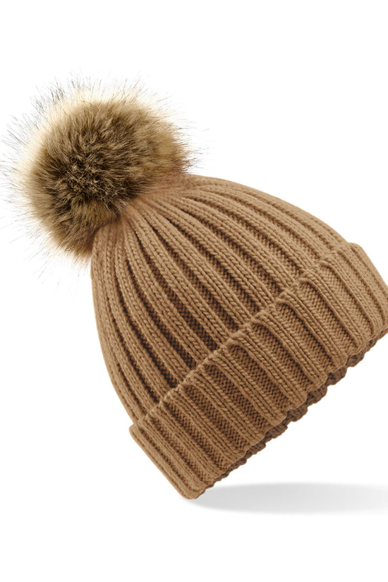 Beechfield Fur Pop Pom Chunky Beanie