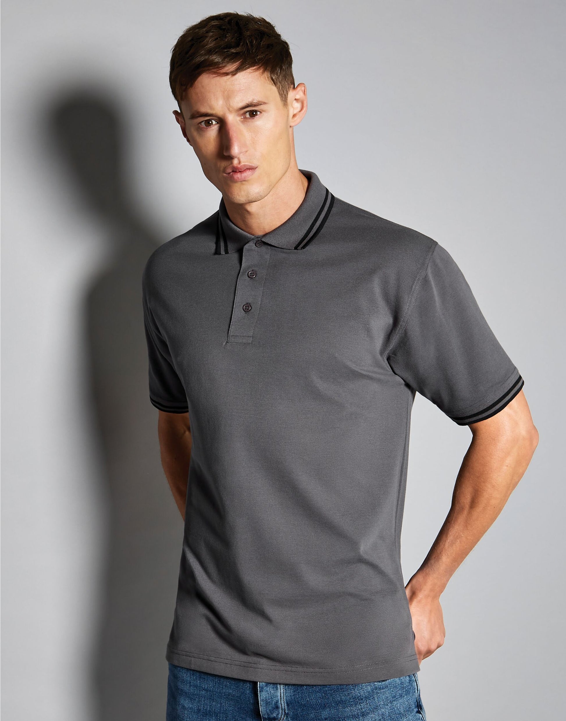 Kustom Kit Mens Tipped Collar Polo