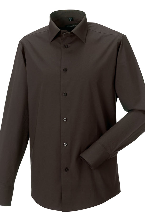 Russell Collection Mens LS Stretch Shirt