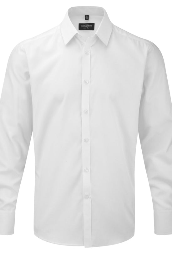 Russell Collection Mens LS H'Bone Shirt