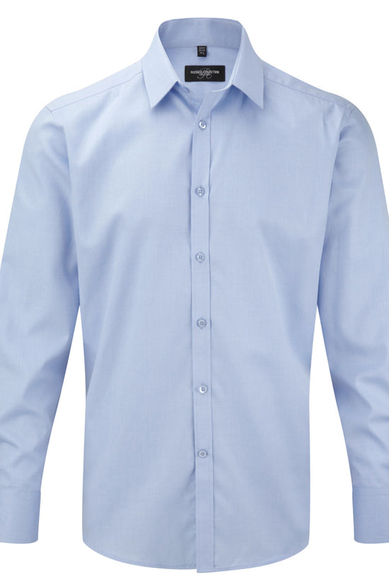 Russell Collection Mens LS H'Bone Shirt