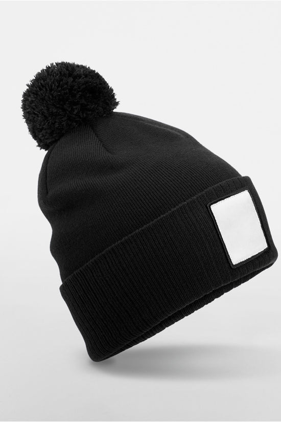 Beechfield Appliqué Patch Pom Beanie