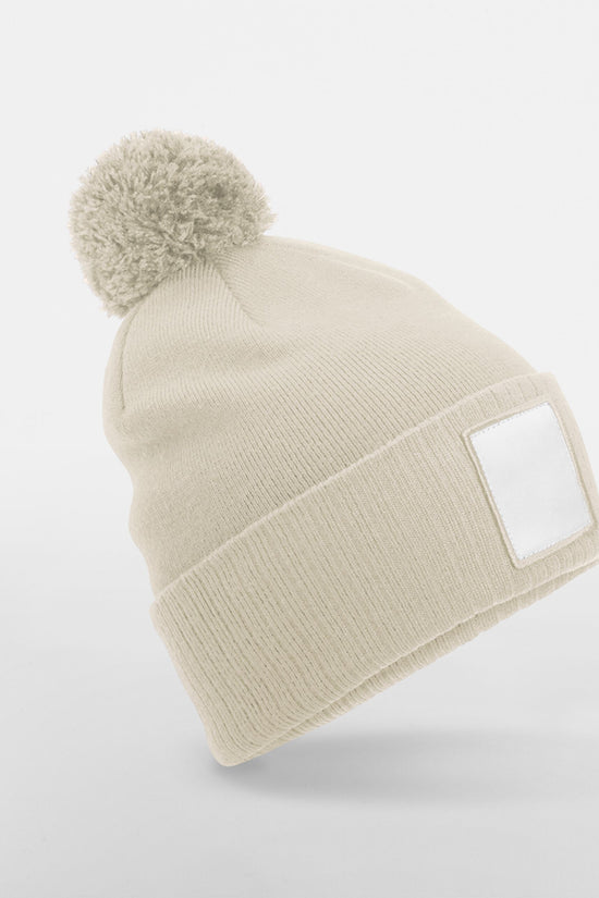 Beechfield Appliqué Patch Pom Beanie