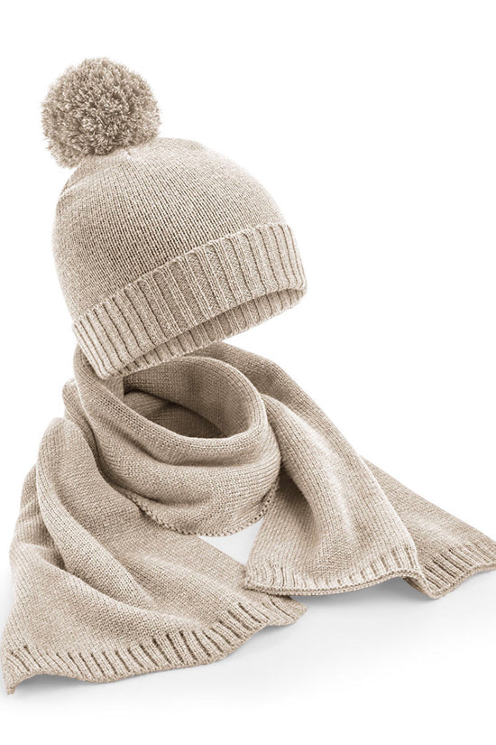 Beechfield Knitted Scarf&Beanie Gift Set