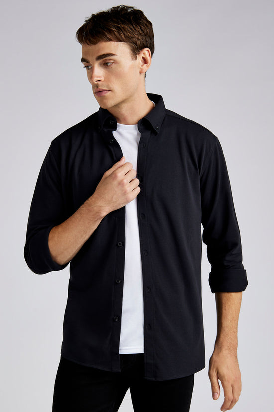 Kustom Kit Mens LS Superwash Pique Shirt