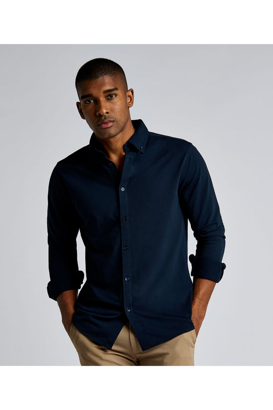Kustom Kit Mens LS Superwash Pique Shirt