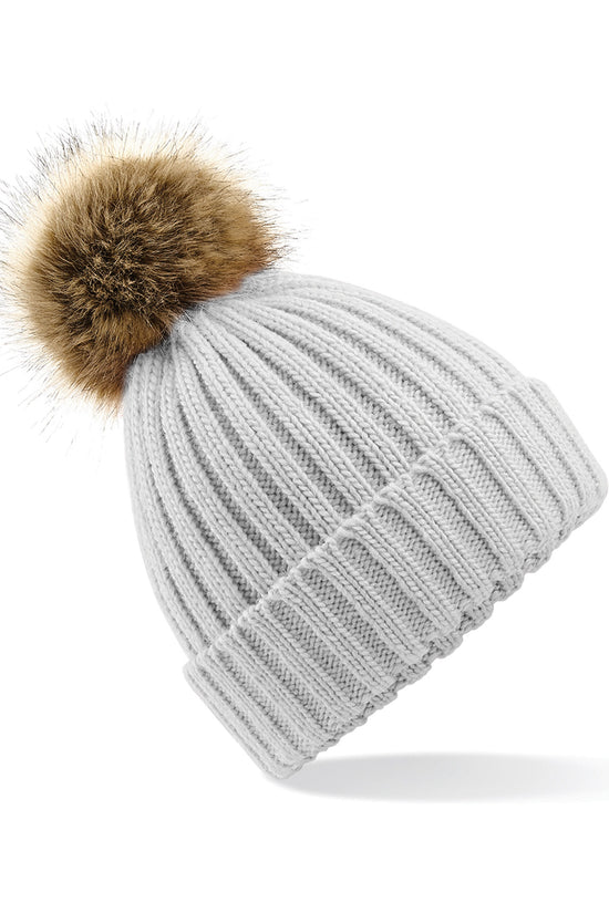 Beechfield Fur Pop Pom Chunky Beanie