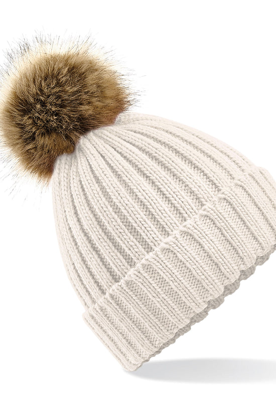 Beechfield Fur Pop Pom Chunky Beanie