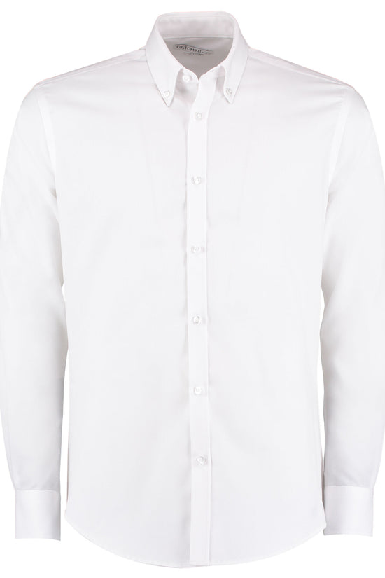Kustom Kit Men LS Slim Oxford Twil Shirt