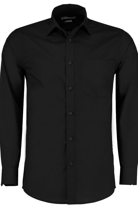 Kustom Kit Mens LS Tailored Poplin Shirt